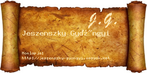 Jeszenszky Gyöngyi névjegykártya
